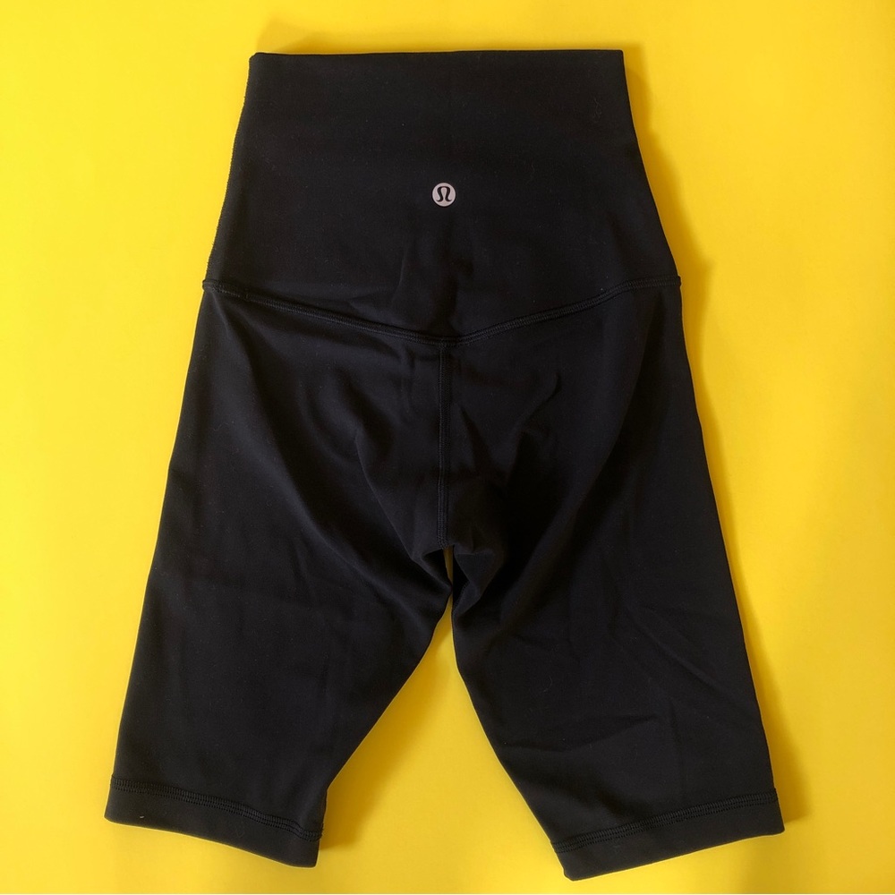 Black Lulu Lemon High Rise Biker Short Align Leggings